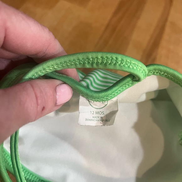 Circo adorable ruffled pin stripe with bows bathing suit - Picture 2 of 3